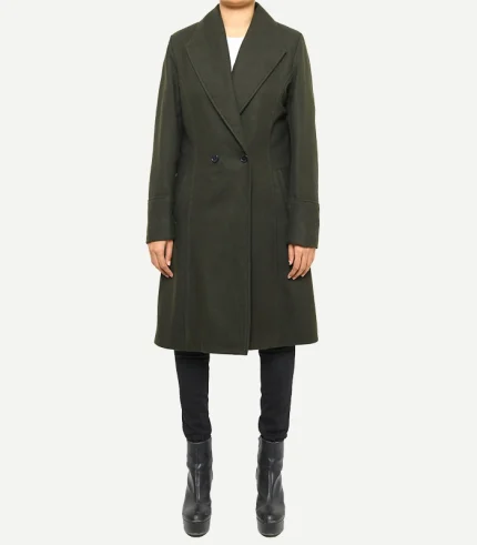 Olive-Green Women's Wool Coat