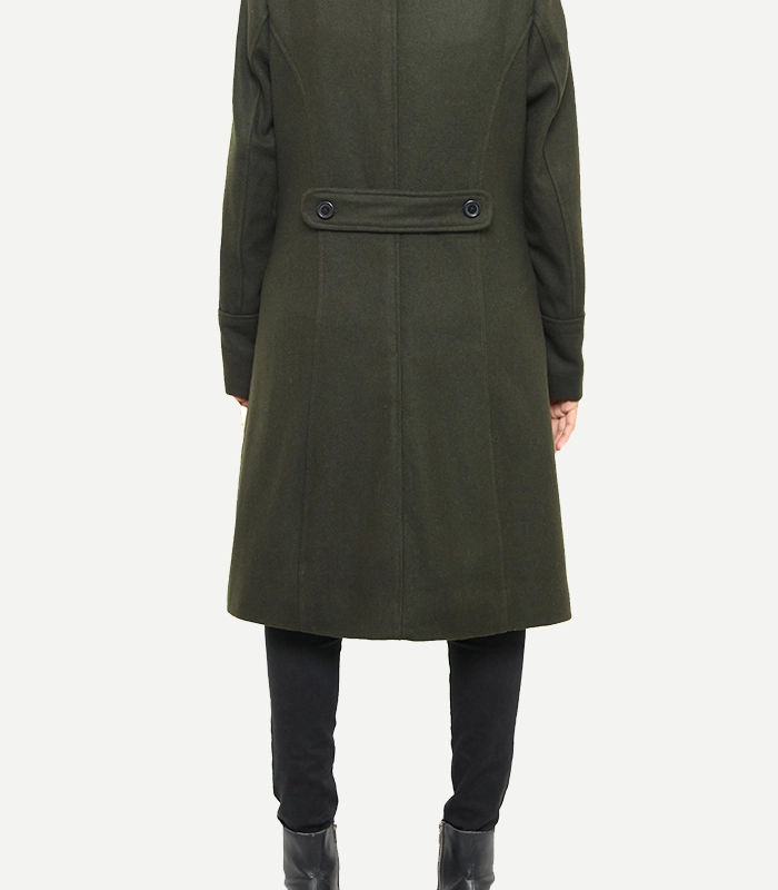 Olive-Green Women's Wool Coat