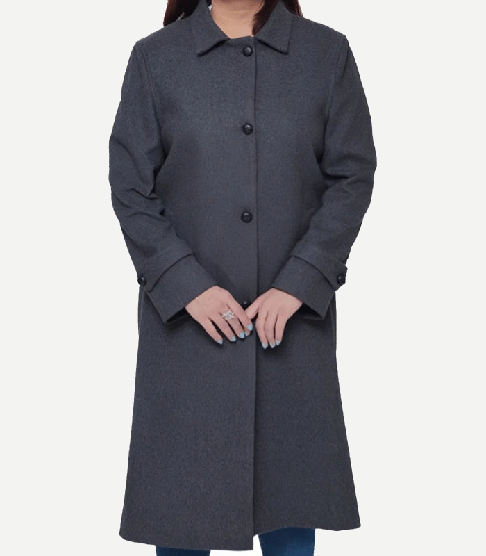 Patrice Women's Charcoal Grey Wool Coat