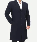 Paul Men's Dark Blue Wool Overcoat