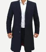 Paul Men's Dark Blue Wool Overcoat