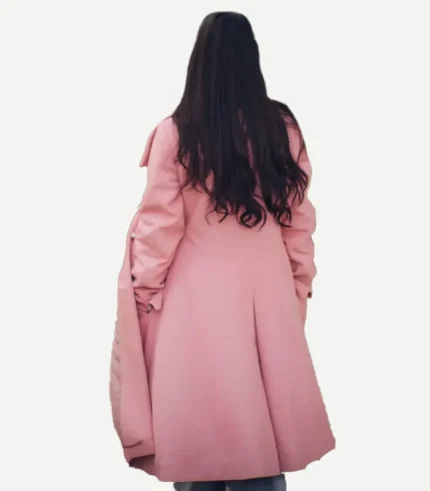 Priscilla Pink Wool Trench Coat