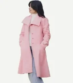 Priscilla Pink Wool Trench Coat