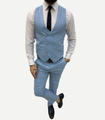 Bojoni Stefano Sky Blue Slim Fit Suit