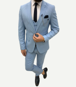 Bojoni Stefano Sky Blue Slim Fit Suit