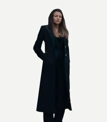 Stern Black Wool Trench Coat