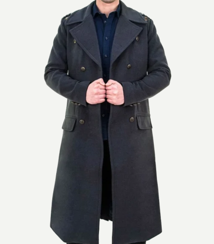 SuperFly Trench Coat Black Wool