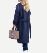 Susan Blue Double Breasted Belted Coat