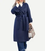Susan Blue Double Breasted Belted Coat