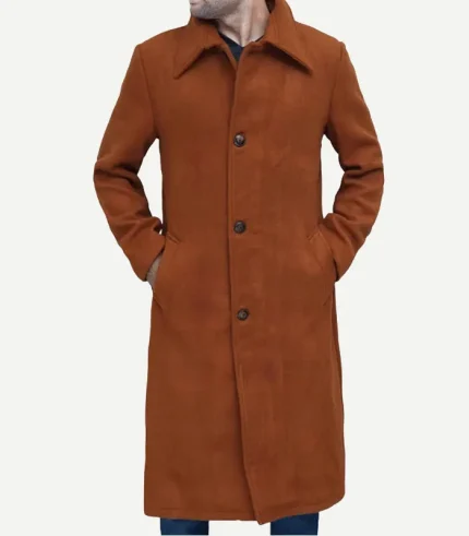 Trenton Tan Long Wool Overcoat