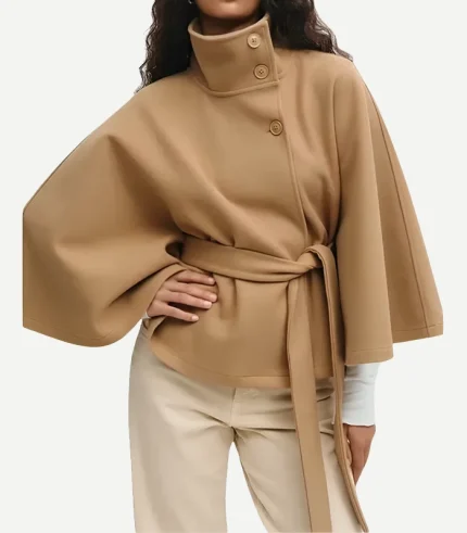 Tricot Belted Cape Jacket