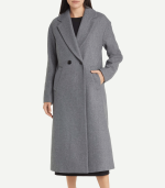 Women’s Double Breasted Grey Wool Coat
