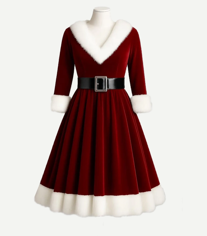 Women’s Mrs Claus Christmas Dress (1) Women’s Mrs Claus Christmas Dress