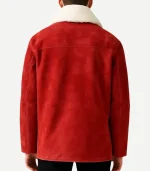 A stylish Mens Red Wool Jacket with a clean button-up front and a modern, tailored silhouette.