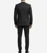 Front view of a Kirby Black Pinstripe Double Breasted Two Piece Suit for men designed for a bold and formal appearance.