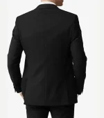 Mens Single Button 3 Piece Black Suit