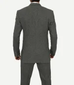 A Mens Three-Piece Two-Button Gray Gangster Suit designed with a modern slim fit and traditional wide lapels.