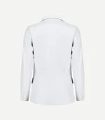 White Leather Blazer featuring a minimalist design and a premium polished surface in a bright, clean alabaster tone.