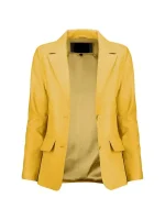 yellow leather blazer for men