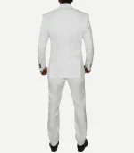 An elegant Antonio Peak Lapel Off White 3 Piece Suit featuring a sharp jacket, vest, and matching trousers.