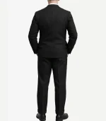 A full Darius Notch Lapel 3 Piece Black Wool Suit styled with a crisp white shirt for a polished finish.