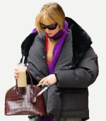 A full-length Jennifer Lawrence Puffer Coat designed for maximum warmth and a comfortable, relaxed fit.