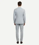A Mens Blue Seersucker Style Suit tailored for a sharp, clean appearance in a bright summer shade.