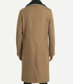 Long Shearling Wool Overcoat for men with a double-breasted front and a soft, insulated interior for extreme cold.