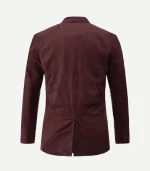 Mens Grapevine Suede Leather Blazer with a two-button closure and high-quality stitching on a velvety suede surface.