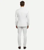 A Mens White Seersucker Style Suit styled for a polished appearance with a modern, tailored silhouette.