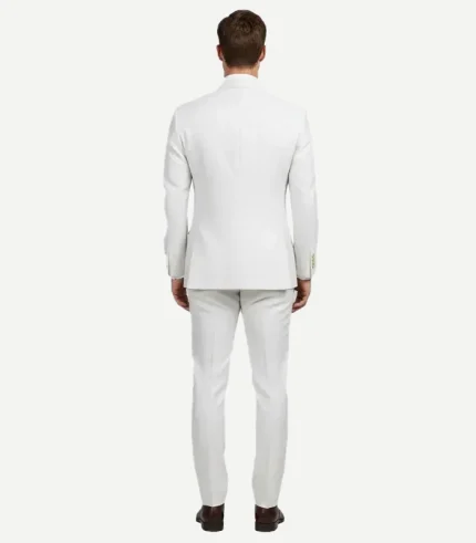 A Mens White Seersucker Style Suit styled for a polished appearance with a modern, tailored silhouette.