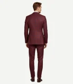 A Mens Wine Checks Seersucker Style Suit tailored for a perfect fit with a classic textured wine pattern.