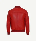 Red Leather Bomber Jacket for men in a heritage-inspired silhouette with a rugged finish and comfortable athletic drape.