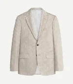A smart Tan Seersucker Style Suit jacket with a breathable texture and a classic tailored fit.