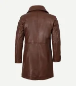 Cognac Leather Coat for women featuring a sleek character-driven design and premium hardware for a standout 2026 fashion profile.