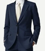 Womens Royal Blue Suit styled as a contemporary two-piece set with a minimalist aesthetic and high-quality tonal stitching.