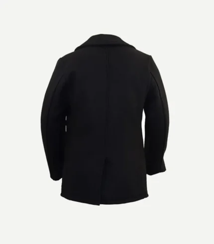 Mens Classic Black Wool Peacoat