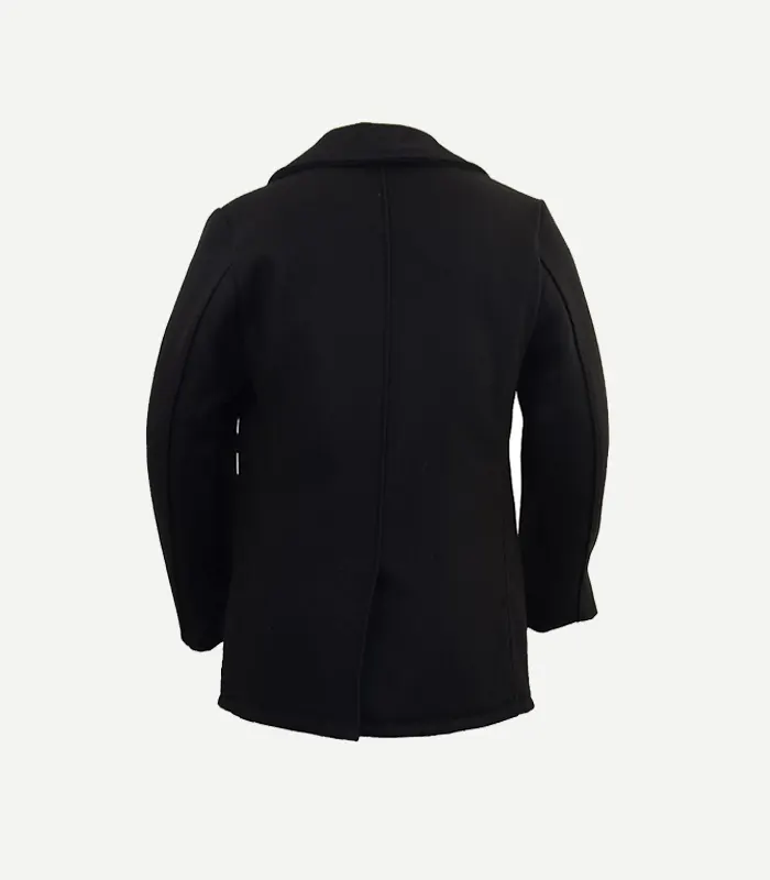 Mens Classic Black Wool Peacoat