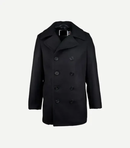 Mens Dark Navy Wool Peacoat