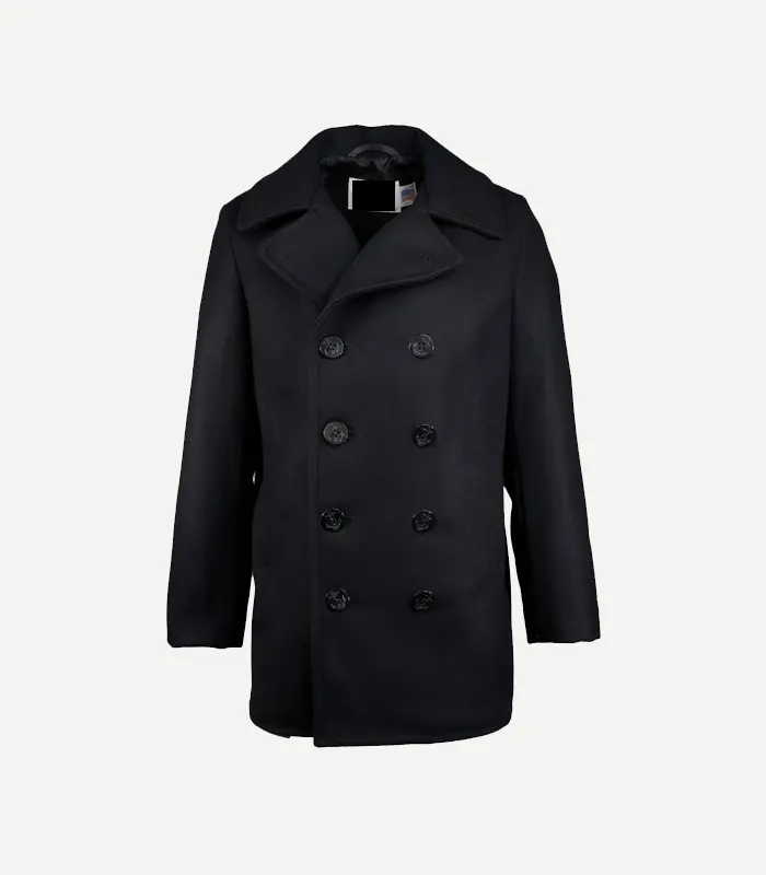 Mens Dark Navy Wool Peacoat