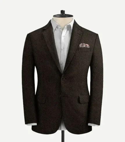 Dark Brown Seersucker Style Suit