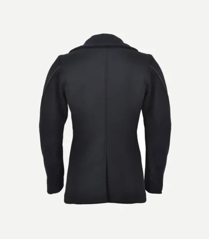 Mens Navy Trim Wool Peacoat