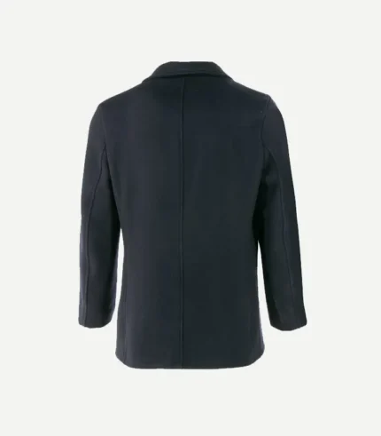 Mens Navy Wool Car Coat