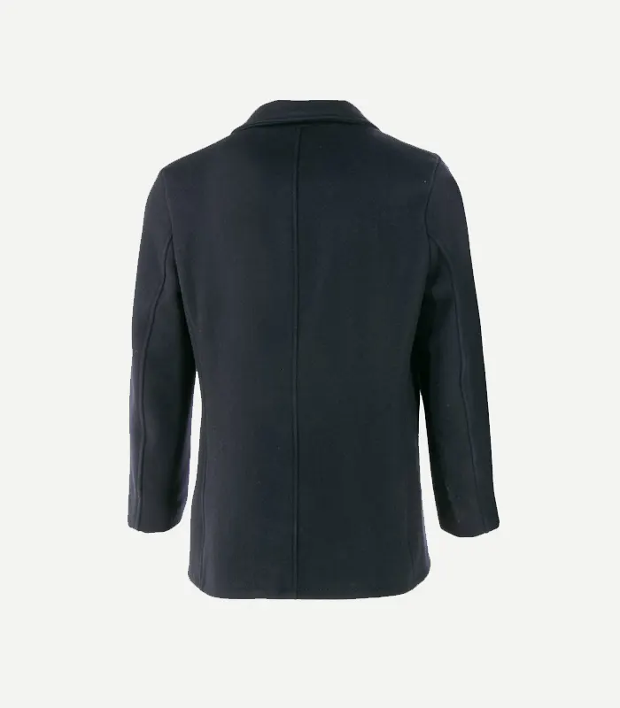 Mens Navy Wool Car Coat
