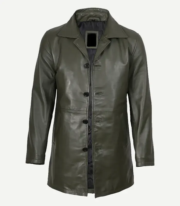 Womens-Olive-Green-Leather-Coat.webp Olive Green Leather Coat - Image 1