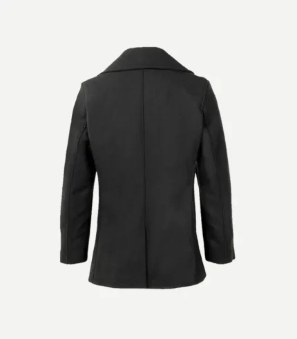 Mens Black Wool Peacoat